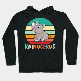 Vintage Retro Rhinoceros Hoodie